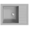 Oval Grey Granite Kitchen Sink with Overflow - Hipomarket