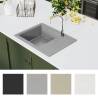 Oval Grey Granite Kitchen Sink with Overflow - Hipomarket