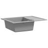 Oval Grey Granite Kitchen Sink with Overflow - Hipomarket