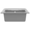 Oval Grey Granite Kitchen Sink with Overflow - Hipomarket