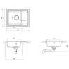 Oval Grey Granite Kitchen Sink with Overflow - Hipomarket