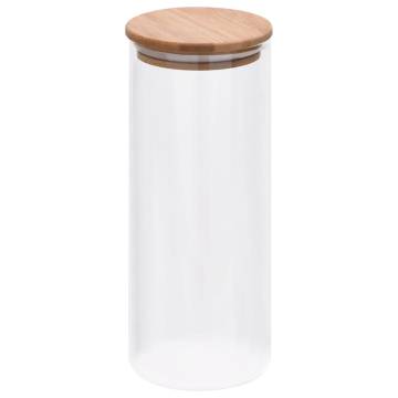 Storage Glass Jars with Bamboo Lid - 6 pcs 1000 ml