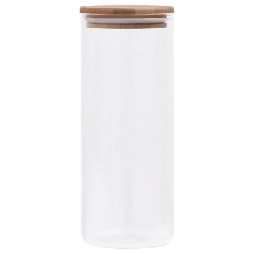 Storage Glass Jars with Bamboo Lid - 6 pcs 1000 ml