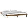 LED Bed Frame Honey Brown 200x200 cm - Solid Wood Elegance