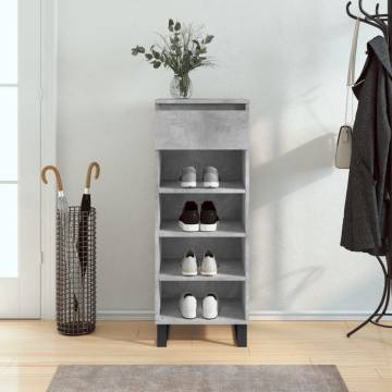 Elegant Shoe Cabinet in Concrete Grey - 40x36x105 cm