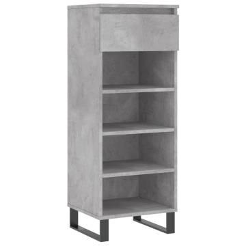 Elegant Shoe Cabinet in Concrete Grey - 40x36x105 cm