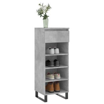 Elegant Shoe Cabinet in Concrete Grey - 40x36x105 cm