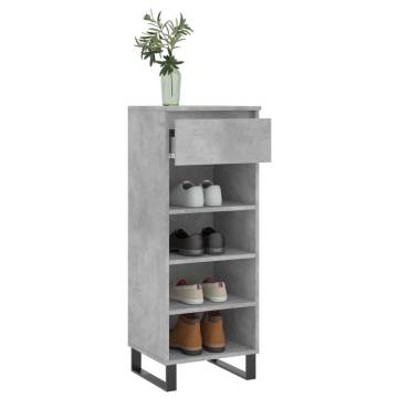 Elegant Shoe Cabinet in Concrete Grey - 40x36x105 cm