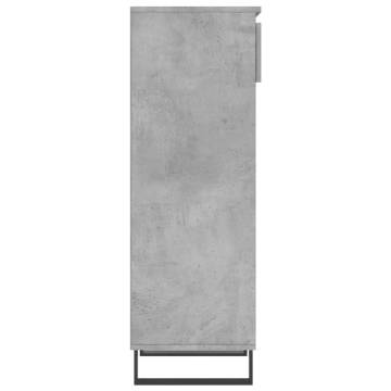 Elegant Shoe Cabinet in Concrete Grey - 40x36x105 cm