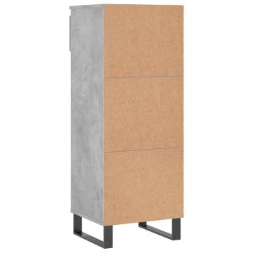 Elegant Shoe Cabinet in Concrete Grey - 40x36x105 cm