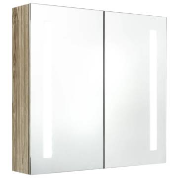 LED Bathroom Mirror Cabinet Oak 62x14x60 cm - Stylish & Functional