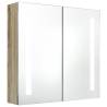 LED Bathroom Mirror Cabinet Oak 62x14x60 cm - Stylish & Functional