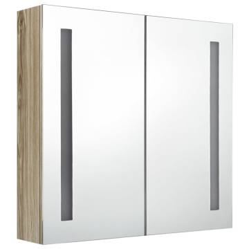 LED Bathroom Mirror Cabinet Oak 62x14x60 cm - Stylish & Functional