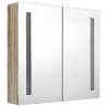 LED Bathroom Mirror Cabinet Oak 62x14x60 cm - Stylish & Functional