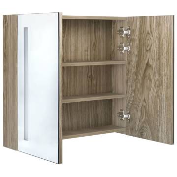 LED Bathroom Mirror Cabinet Oak 62x14x60 cm - Stylish & Functional