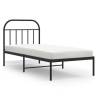 Black Metal Bed Frame with Headboard 90x190 cm - Hipomarket