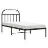 Black Metal Bed Frame with Headboard 90x190 cm - Hipomarket