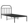 Black Metal Bed Frame with Headboard 90x190 cm - Hipomarket