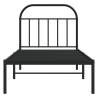 Black Metal Bed Frame with Headboard 90x190 cm - Hipomarket