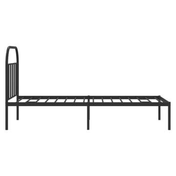 Black Metal Bed Frame with Headboard 90x190 cm - Hipomarket