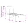 Black Metal Bed Frame with Headboard 90x190 cm - Hipomarket