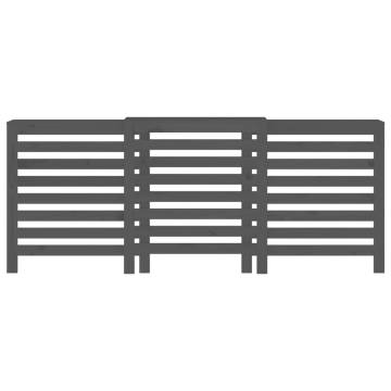 Radiator Cover Grey 210x21x85 cm - Solid Pine Wood