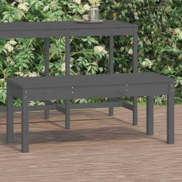 Grey Garden Bench - Solid Pine Wood 109x44x45 cm | Hipo Market