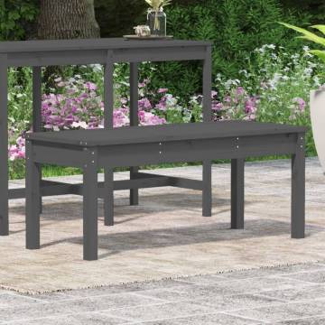 Grey Garden Bench - Solid Pine Wood 109x44x45 cm | Hipo Market