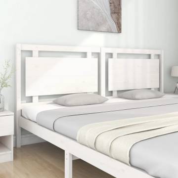 Stylish White Bed Headboard in Solid Pine Wood - 205.5x4x100 cm