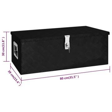 Durable Black Aluminium Storage Box 80x39x30 cm - HipoMarket