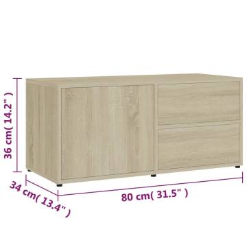 Stylish TV Cabinet Sonoma Oak 80x34x36 cm | Hipomarket