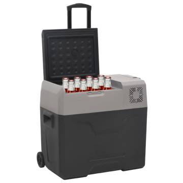 40L Cool Box with Wheels & Handle - Black & Grey Portable Cooler