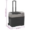 40L Cool Box with Wheels & Handle - Black & Grey Portable Cooler