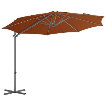 Cantilever Umbrella with Steel Pole - Terracotta 300 cm