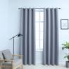 Blackout Curtains with Metal Rings 2 pcs Grey 140x175 cm Colour grey Size 140 x 225 cm Quantity in Package 1 