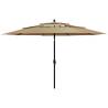 3-Tier Parasol with Aluminium Pole Taupe 3.5 m Colour taupe Size 3.5 m Quantity in Package 1 