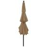 3-Tier Parasol with Aluminium Pole - Taupe 3.5m