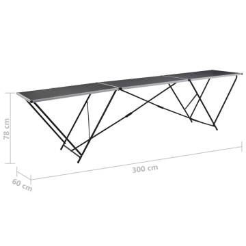 Folding Pasting Table MDF & Aluminium - 300x60x78 cm