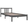 Grey Solid Wood Bed Frame 90x200 cm - Modern Bedroom Furniture