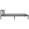 Grey Solid Wood Bed Frame 90x200 cm - Modern Bedroom Furniture