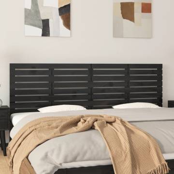 Elegant Black Wall Headboard in Solid Pine - 186x3x63 cm