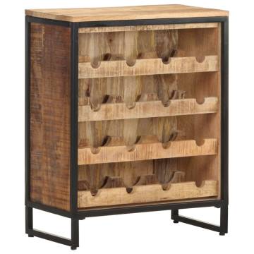 Stylish Rough Mango Wood Wine Cabinet - 62x33x78.5 cm