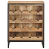 Stylish Rough Mango Wood Wine Cabinet - 62x33x78.5 cm