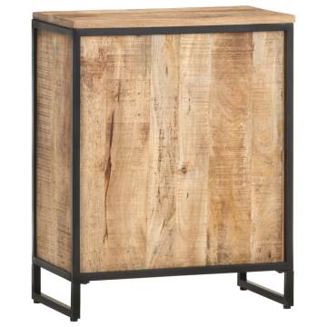 Stylish Rough Mango Wood Wine Cabinet - 62x33x78.5 cm