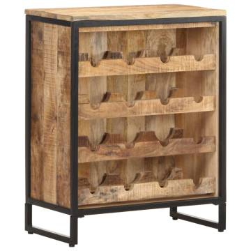 Stylish Rough Mango Wood Wine Cabinet - 62x33x78.5 cm