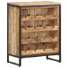 Stylish Rough Mango Wood Wine Cabinet - 62x33x78.5 cm