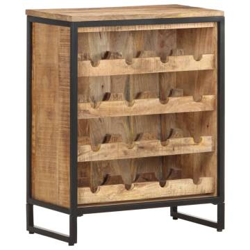 Stylish Rough Mango Wood Wine Cabinet - 62x33x78.5 cm