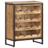 Stylish Rough Mango Wood Wine Cabinet - 62x33x78.5 cm