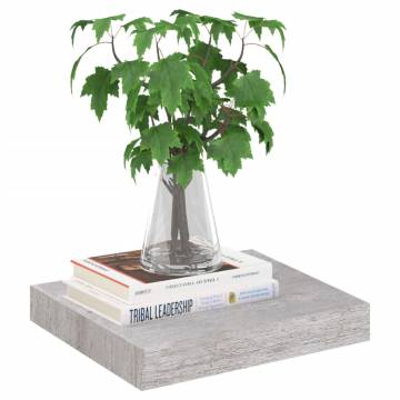 Concrete Grey Floating Wall Shelf - 23x23.5x3.8 cm MDF