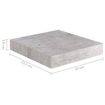 Concrete Grey Floating Wall Shelf - 23x23.5x3.8 cm MDF